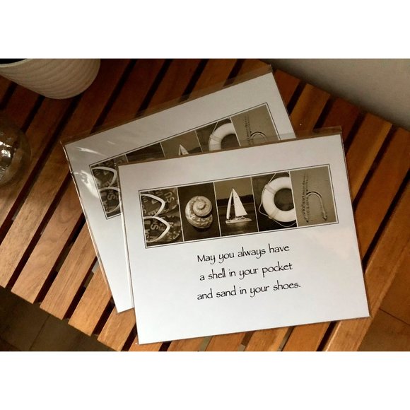 8x10 BEACH Alphabet Art Photograph and Card - Picture 2 of 4